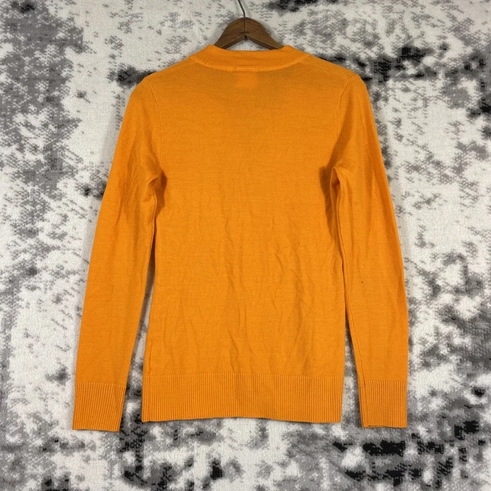 Tory Burch Cardigan Womens Size Extra Small Orange Merino Wool Big‎ Buttons